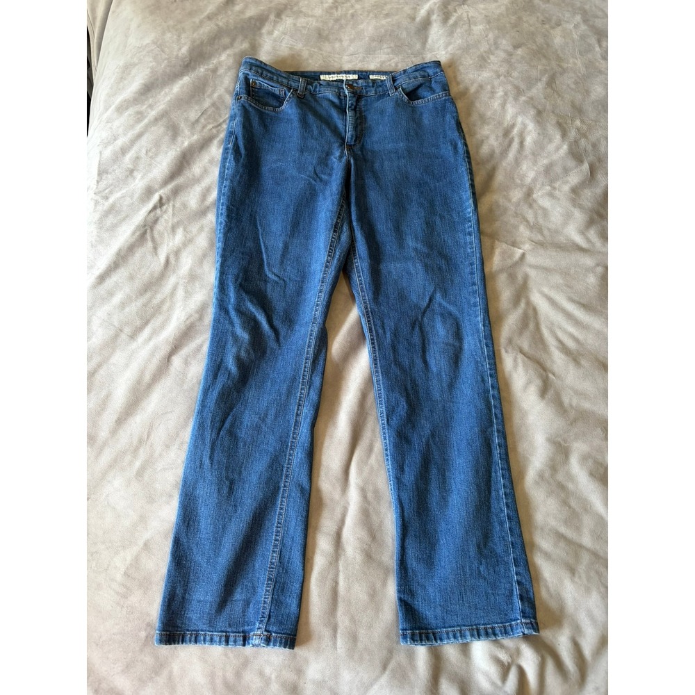 Jones New York Jeans Lexington Straight Blue Denim Pants Womens Size 14 Regular